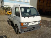It is a picture of the white daihatsu hijet  jumbo in 1997,First Photo Stock No.Y028759