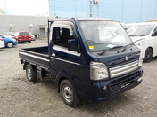 It is a picture of the navy blue suzuki carry  truck in 2014,First Photo Stock No.Y036503